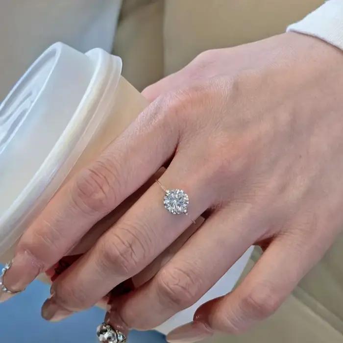 Bague Moissonite 925 sterling argent D color VVS1 pour mariage occasions spéciales alliance de fiançailles élégante et durable