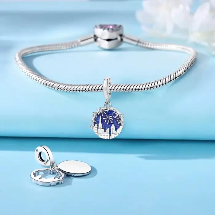 Pendentif en forme de carrousel en argent Sterling 925 véritable