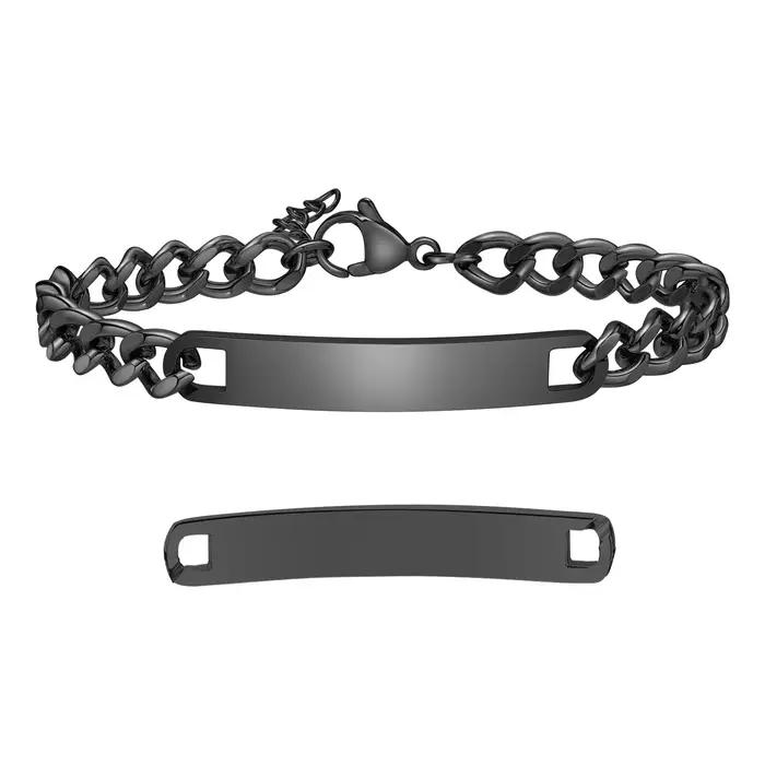Bracelet d'identification de barre personnalisé pour hommes et femmes