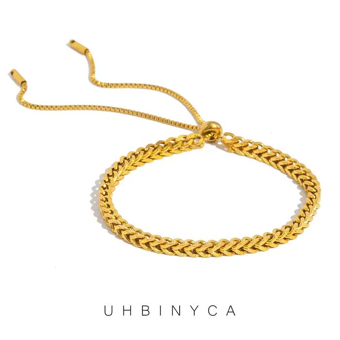 Bracelet à nœud coulissant réglable pour femme – Acier inoxydable chirurgical hypoallergénique – Chaîne de luxe minimaliste