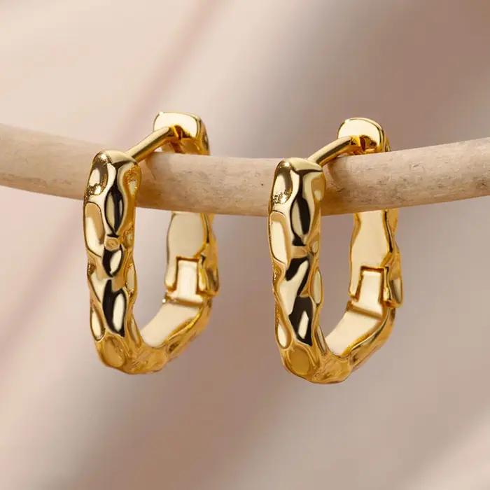 Boucles d'oreilles en acier inoxydable plaqué or pour femmes élégantes et résistantes occasions spéciales femmes occasions spéciales