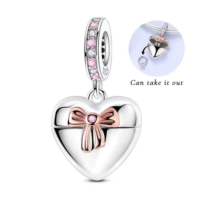 Bague en diamant pour la fête des mères, boîte-cadeau ouvrable, breloques, perles adaptées au Bracelet et au collier, bijoux d'anniversaire pour femmes, cadeau pour filles, 2025