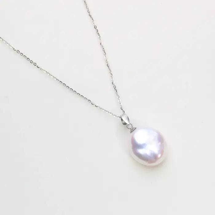 Pendentif en perle baroque d'eau douce naturelle en argent sterling 925 pour femmes occasions spéciales cadeaux elegance classic style
