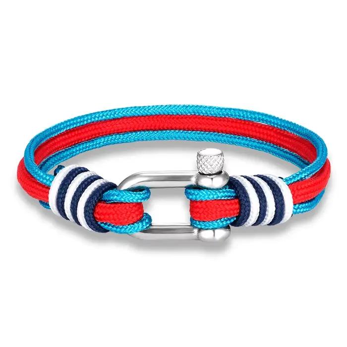 MKENDN – Bracelet de surfeur Boho fait à la main pour hommes et femmes, bijoux unisexe avec boucle de manille en acier inoxydable
