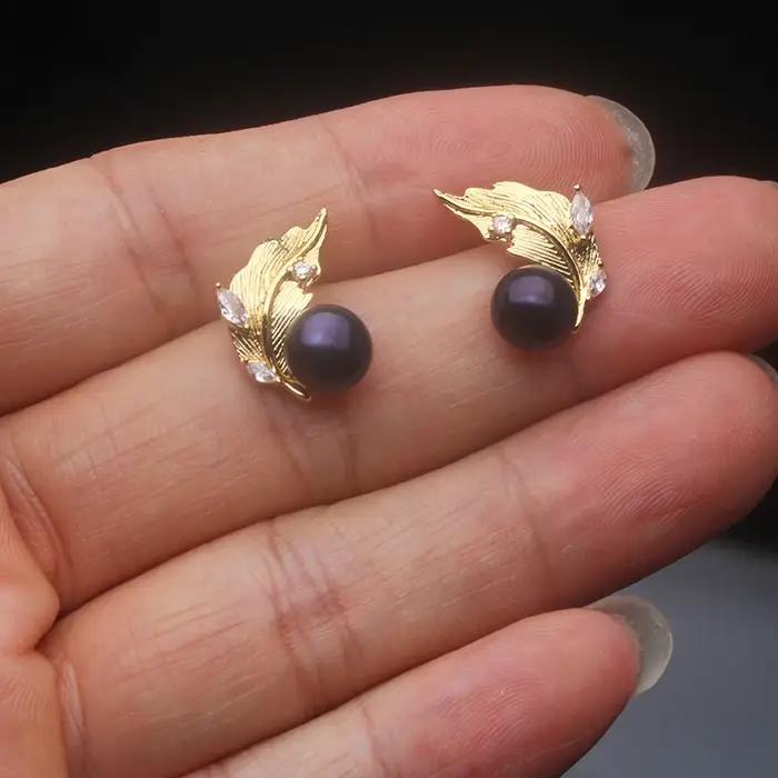 Boucles d'oreilles en perles naturelles d'eau douce style Bohème pour femmes occasions spéciales fiançailles