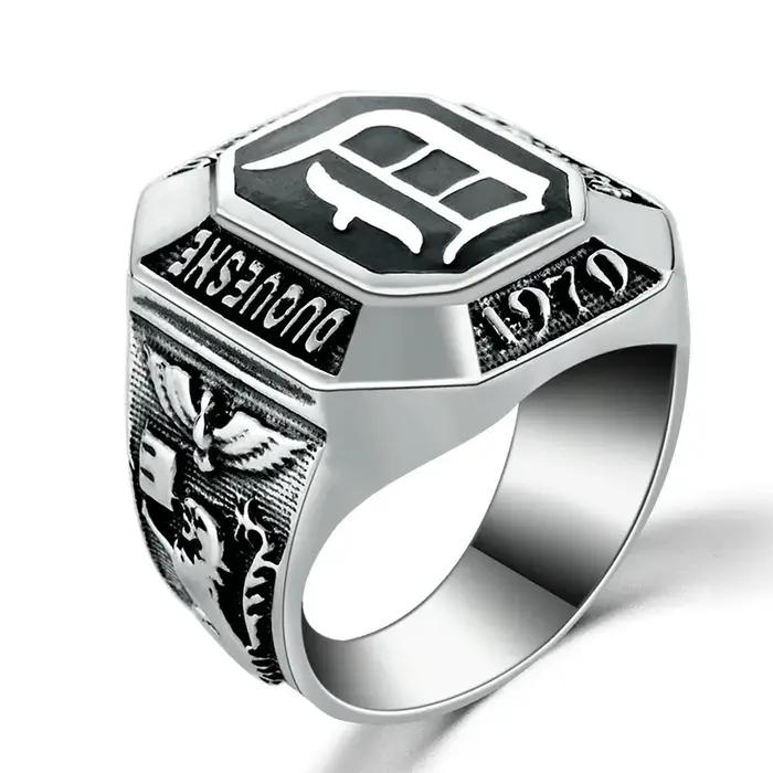 The Vampire Diaries anneaux réel 925 en argent Sterling Damon Salvatore bague mode Vintage Thai