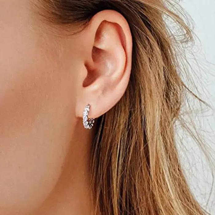 Huitan – boucles d'oreilles créoles en cristal CZ pour femmes