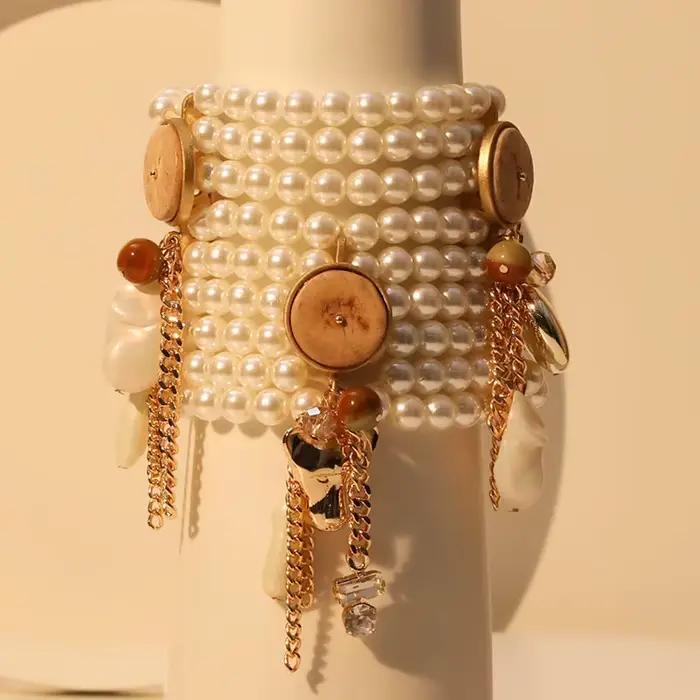 Ensemble de bracelets de perles dorées pour femmes, bijoux de cheville faits à la main, accessoires de déclaration