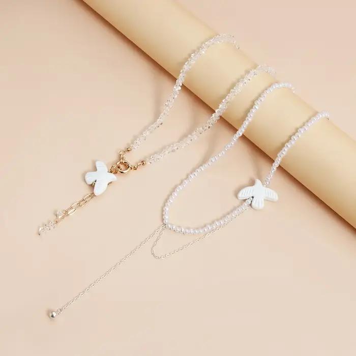 Collier et boucles d'oreilles en forme de colombe de la paix pour femmes