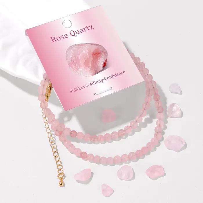 Colliers bohème en cornaline de 4mm, perles rondes pour femmes et hommes, quartz Rose, œil de tigre, améthystes, ras du cou, bijoux d'amitié