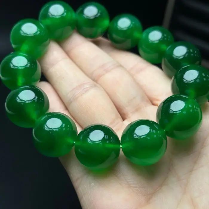 Bracelet en jade vert birman AAA avec motif ancre pour femmes et hommes occasions spéciales paix intérieur elegance naturel