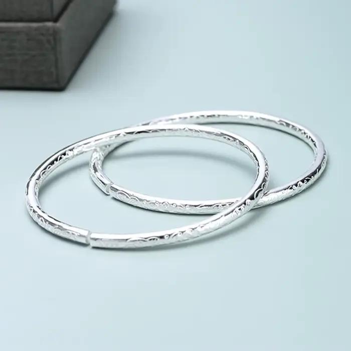 Bracelet en argent Sterling 925 à motif Floral pour femmes, bijoux simples à la mode pour fête d'anniversaire, mariage, anniversaire, cadeau