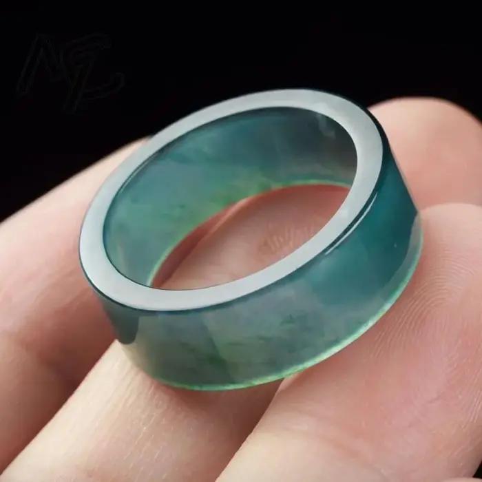 Bague en jade émeraude bleu eau MC alliance de mariage classique unisexe avec certificat CMA pour hommes et femmes occasions spéciales