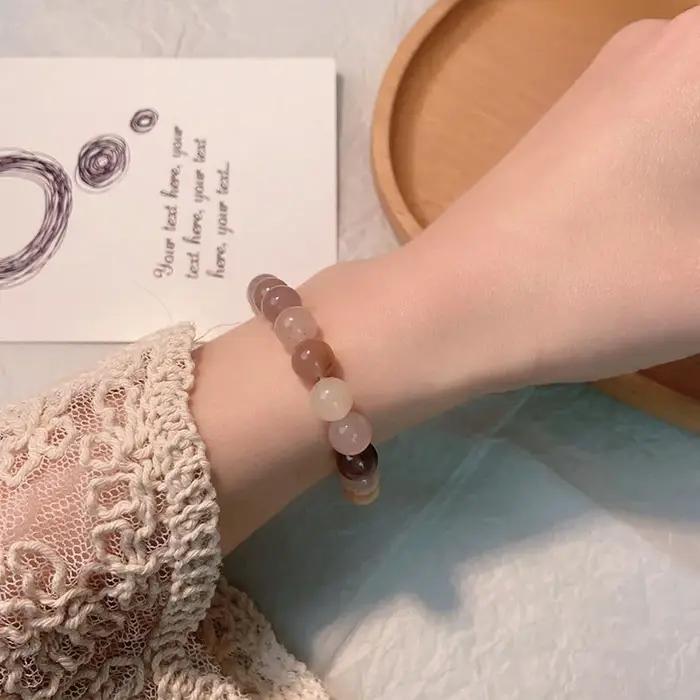 Bracelet en jade naturel design unique rétro minimaliste cadeau homme occassions spéciales