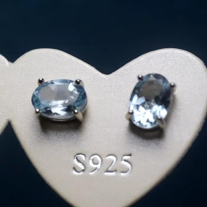 Meihan – boucles d'oreilles en argent 925, breloque naturelle, avec pierre naturelle, pour la fabrication de bijoux ou cadeaux