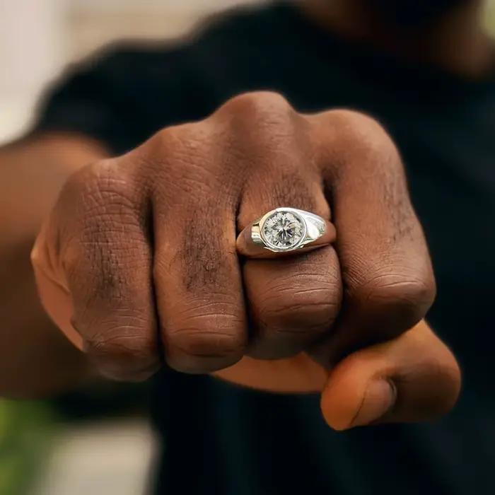 Bague en argent sterling 925 sertie de moissanite blanche grise verte pour homme femme élégante occasions spéciales