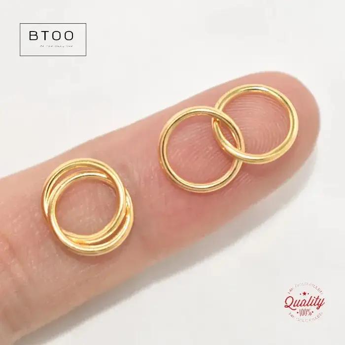 Anneau à maillons à deux cercles rempli d'or 14 carats