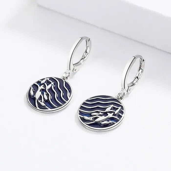Boucles d'oreilles rondes géométriques irrégulières pour femmes