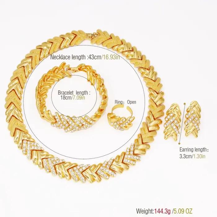 GZJPEI – ensemble de bijoux en cristal plaqué or