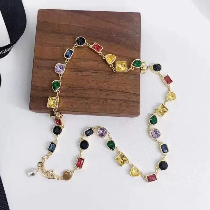 Ensemble de bijoux de luxe pour femmes en argent sterling 925 et or rose 18 carats avec pierres précieuses colorées pour les occasions spéciales