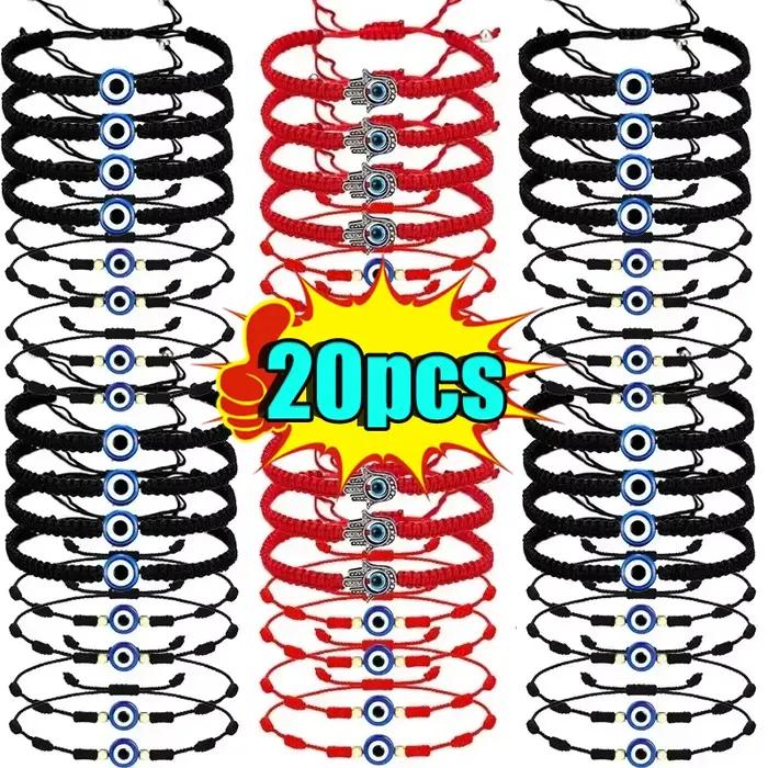 Bracelet à cordes rouge mauvais œil pour amoureux, amulette porte-bonheur et amitié, corde tressée faite à la main, bijoux cadeaux, 2024