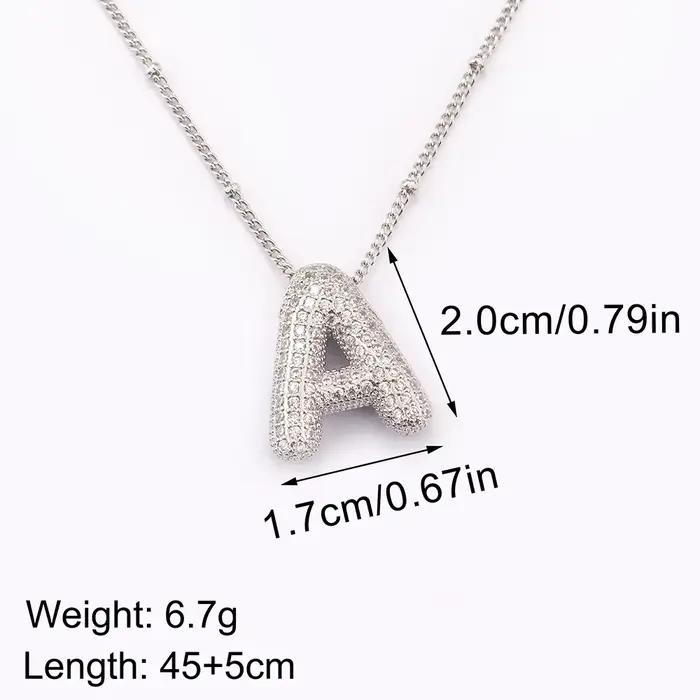 Collier en zircon scintillant avec initiales personnalisables pour femmes, cadeau d'occasion spéciale, design classique, finition durable, ajustement confortable