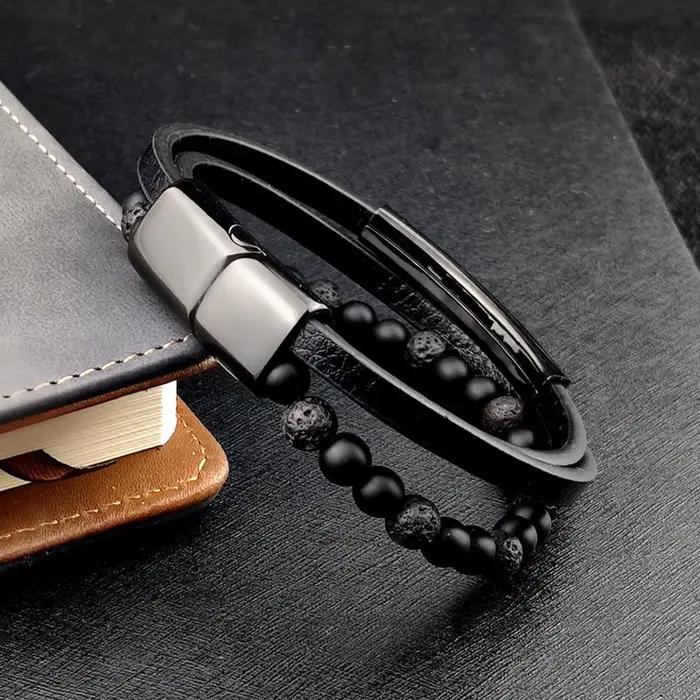 2020 bohème Bracelet à breloques Bracelet en cuir perlé hommes Chakra oeil de tigre Bracelet pour hommes femmes accessoires en acier inoxydable Bracelet