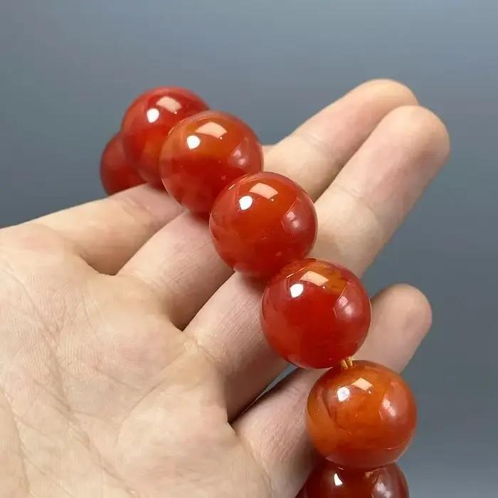 Bracelet de perles rouges rares pour hommes et femmes, modèles populaires