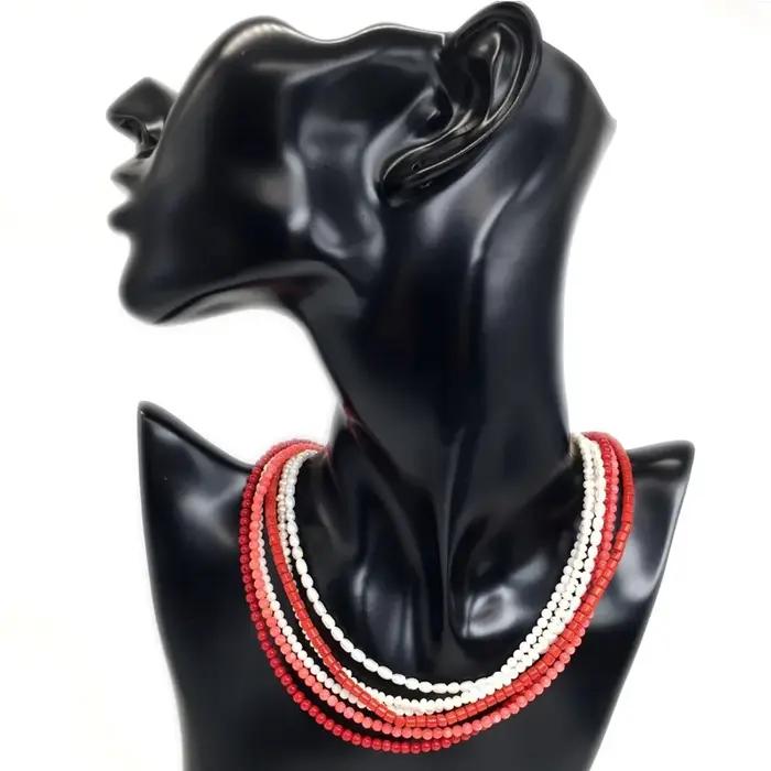 Collier de corail rouge perle d'amour à la mode femme personnalité voyage fête