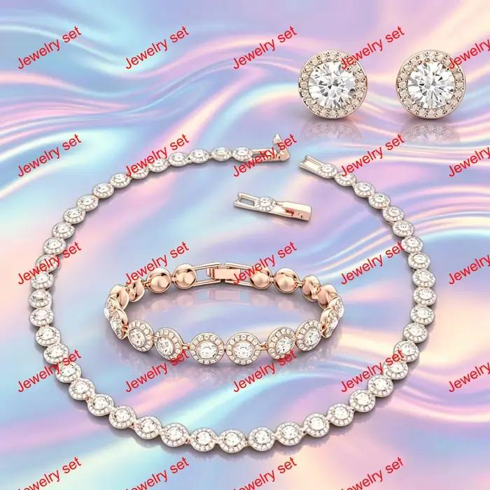 Ensemble de bijoux haut de gamme en or et diamants avec pendentif et boucles doreilles colorées pour femmes occasions spéciales