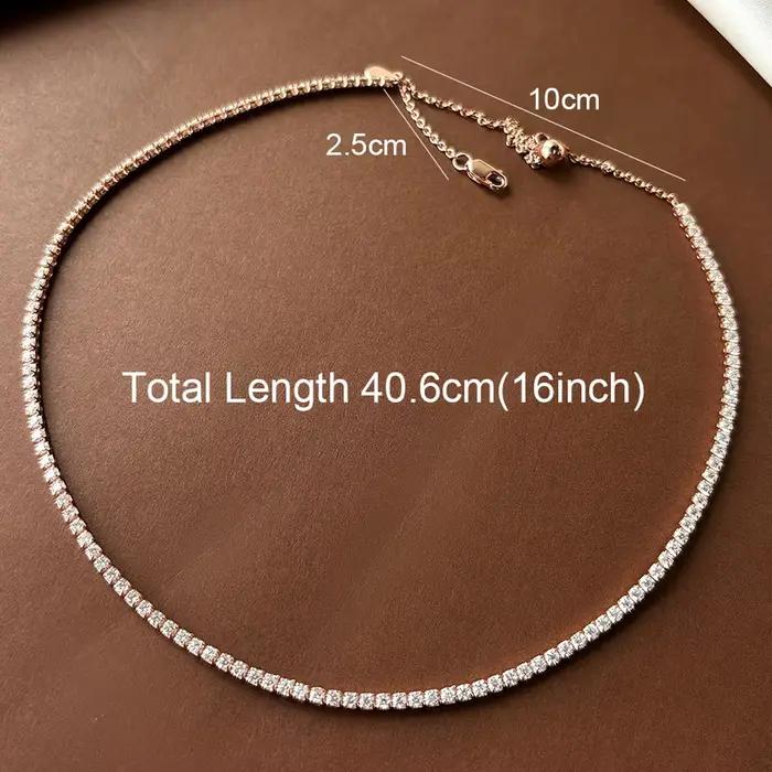COSYA – collier ras du cou en moissanite de 2mm pour femmes