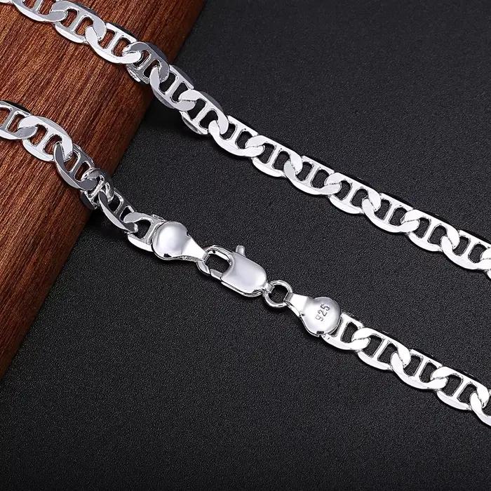 Noble 45-60 cm 925 argent Sterling solide 6MM collier Noble luxe magnifique charme mode hommes fête