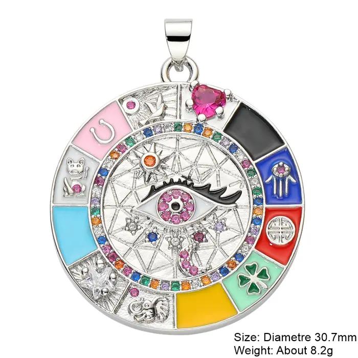 Breloque plaquée or 18K avec main de Fatima et œil protecteur, talisman de luxe pour fabrication de bijoux DIY, occasions spéciales et protection spirituelle
