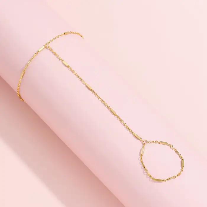 Bracelet à maillons géométriques élégants pour femmes en alliage de zinc motifs modernes pour tenues sophistiquées occasions spéciales