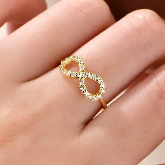 Lnkry – bague infinie en or 14 carats pour femmes