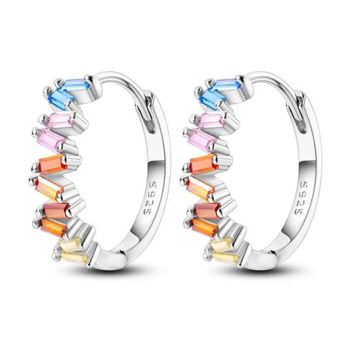 MULA boucles d'oreilles 925 en argent Sterling Zircon femme en forme de U cerceau boucle d'oreille ronde Pendientes bijoux fins cadeau de mariage