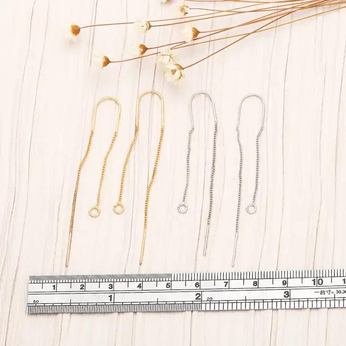 OCESRIO longue chaîne cuivre plaqué or CZ boucles d'oreilles crochets pour bricolage