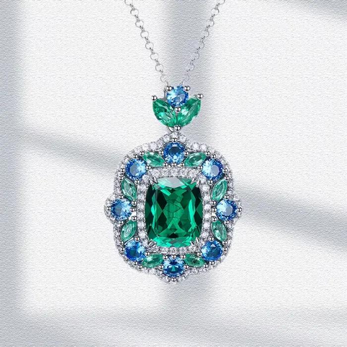 Ensembles de bijoux émeraude de laboratoire de luxe pour femmes