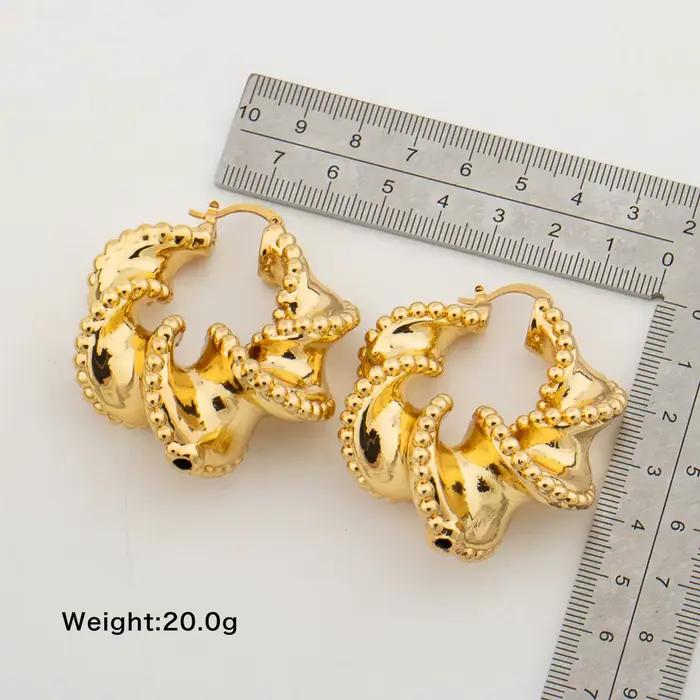 Grandes boucles d'oreilles rondes pour femmes et filles, grand cercle géométrique, bijoux pendants, cadeau de fête de mariage, couleur or, accessoires bijoux