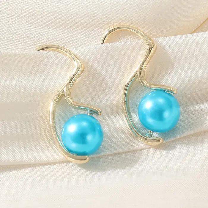 Boucles d'oreilles pendantes irrégulières tendance couleur or pour femmes