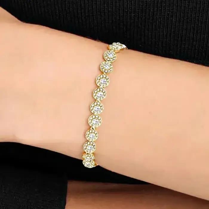 Ensemble de bijoux classique Bonheur diamanté en plaqué argent/or pour femmes occasions spéciales anniversaires travail fêtes cadeaux