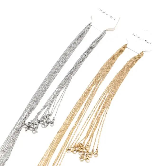 Collier classique plaqué or pour femmes occasion anniversaire acier inoxydable chaîne O élégant style sophistiqué