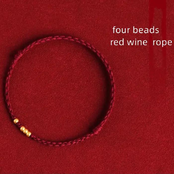 Bracelet porte-bonheur en corde rouge pour amoureux
