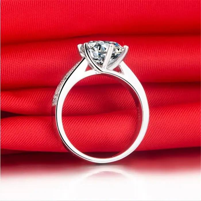 Bague en or blanc 14K diamant VVS1 1 carat alliance de mariage pour femmes engagement romantique occasions spéciales