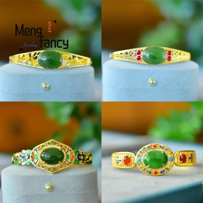 Bracelet en Jaspe de Hotan Naturel