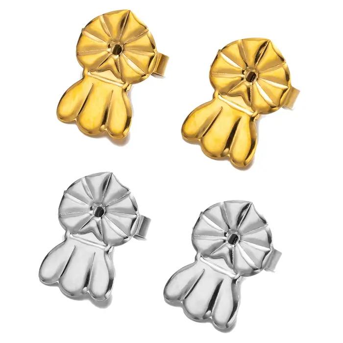 10 paires de boucles d'oreilles en acier inoxydable doré