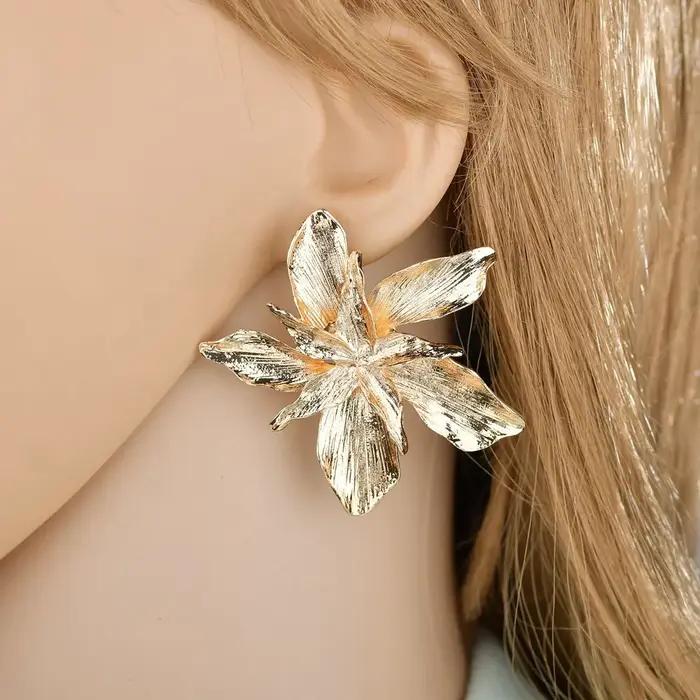 Boucles d'oreilles pendantes en métal pour femmes