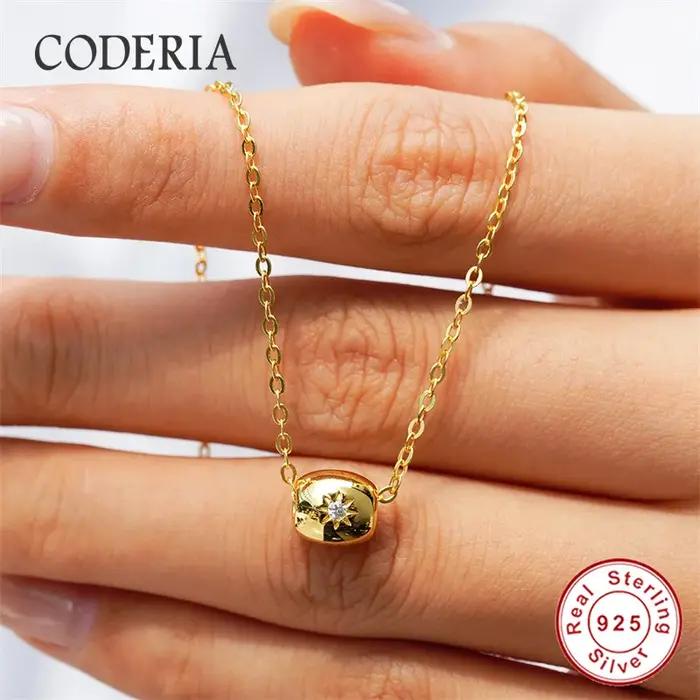 Pendentif rotatif Moissanite plaqué or 18 carats pour femme
