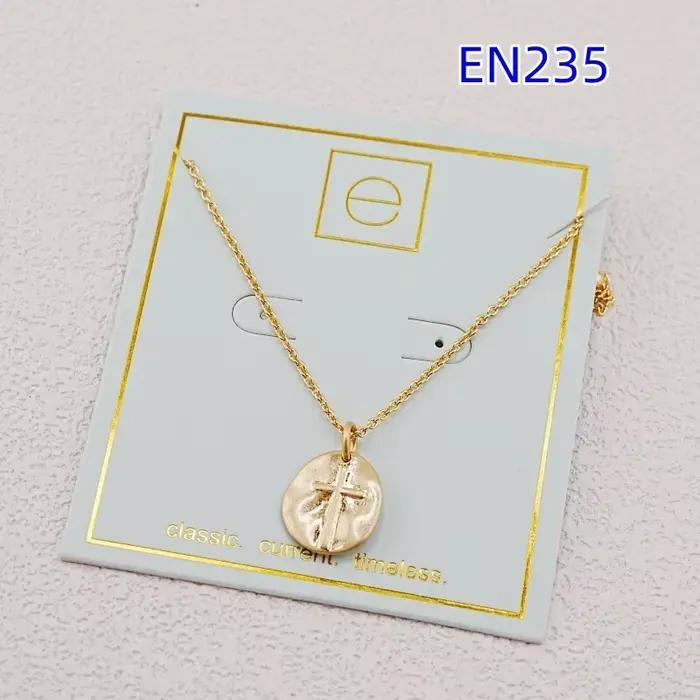 VKVVA bijoux de mode 16 pouces plaqué or classique croix argent plaqué pendentif collier pour les fe