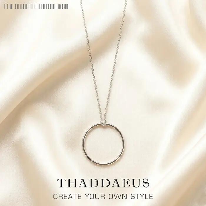 Collier large cercle en argent regardé 925 pour hommes et femmes